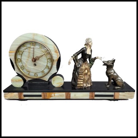 Beauty In Style Of Chiparus - Art Deco Mantel Clocks